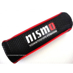 ปลอกหุ้มเบรคมือ หนัง ลายตาข่าย สีดำ ขอบแดง ลาย NISMO NISSAN  V.3